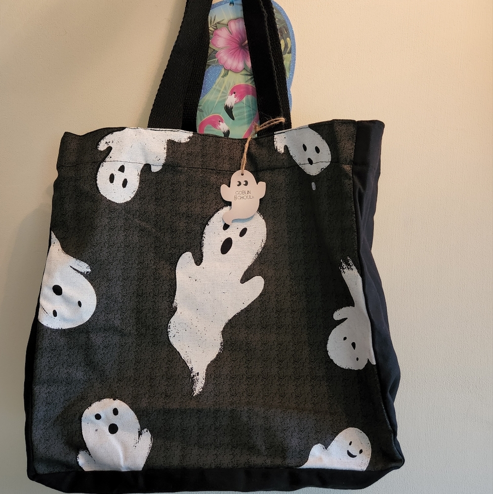 Halloween ghost tote bag canvas